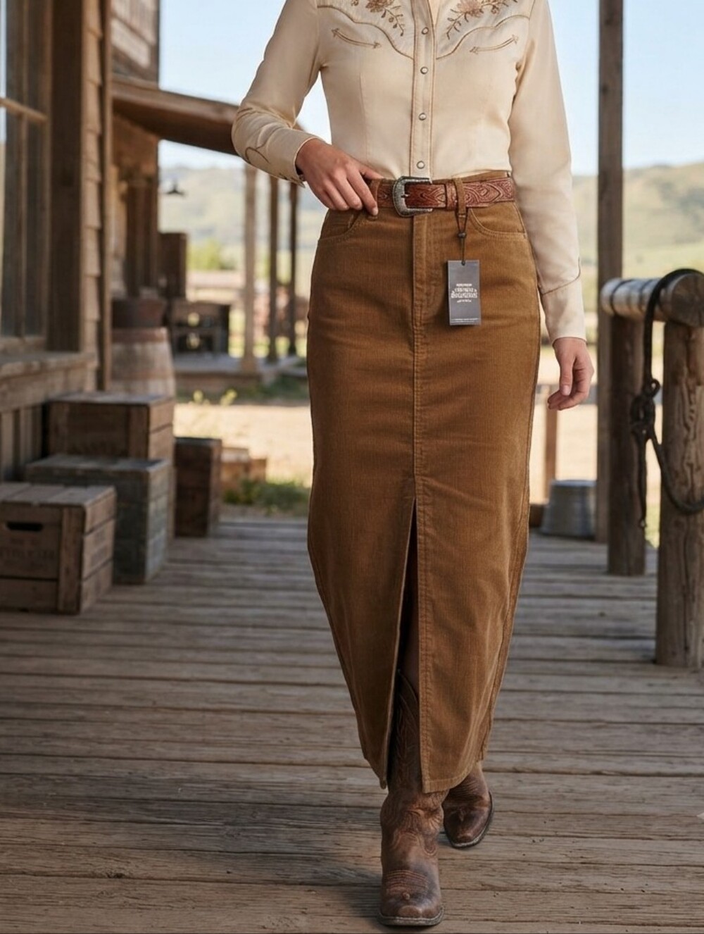 Levi's Brown Corduroy Pencil Skirt